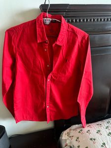 Red Button-Down Shirt