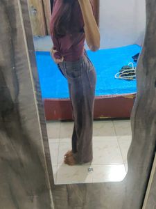 Brown Wide Leg Jeans