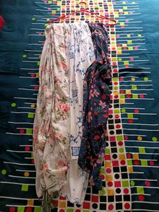 Set Of 3 Cotton Scarfs