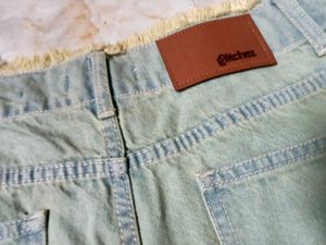 Distressed Wide-Leg Denim Jeans