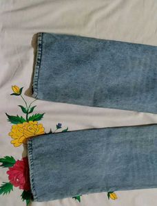 Urbanic Distressed High Waist Washed Blue Jeans
