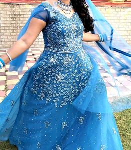 Blue Embellished Ethnic Gown