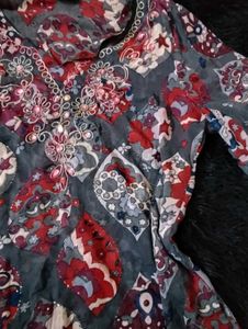Floral Mesh Bollywood Inspired Y2k Kurti