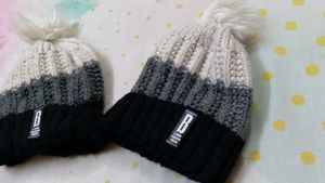 Pom-Pom Beanie Hats (Set of 2)