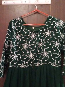 Elegant Green Embroidered Dress