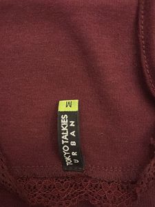Burgundy Lace Trim Cami Top