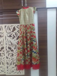 Heavy Wedding Floral Golden Dress