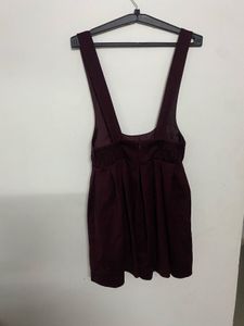 Burgundy Pinafore Dress dungaree