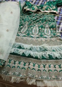 Green Embroidered Lehenga Choli
