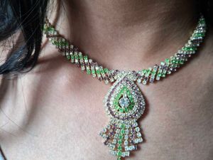 Vintage Rhinestone Floral Drop Necklace🪻💖