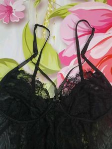 (1100)Black Lace Bodysuit