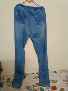 Blue Straight Low Waist Jeans