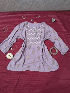 🌺Chic Lavender Short kurti🌺