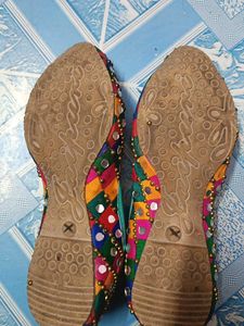 Embroidered Colorful Jutti Flats