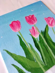 TULIP FLOWERS Acrylic Painting Canvas Board