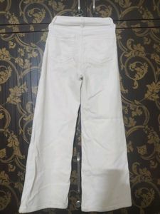 H&amp;M Wide Leg White Jeans