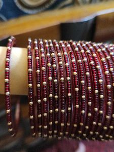 beaded maroon bangles