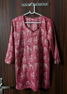 Pink Camel Print Kurti