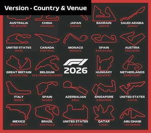 Formula 1 F1 2026 calendar 3d printed