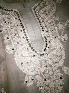 Grey Chikankari Kurti And Duppata Combo