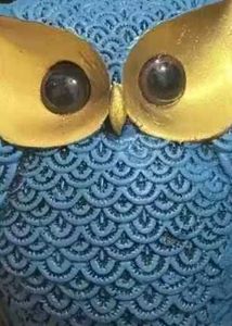 Blue and Gold Owl Decor