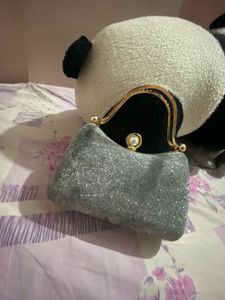 Beautiful Silver Shimmery Clutch Bag