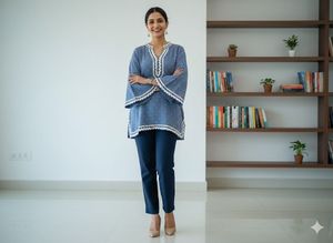 💙Indigo Breeze:The All-Occasion Artisanal Tunic🌊