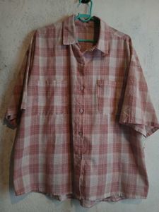 Unisex Pink Plaid Short Sleeve Shirt
