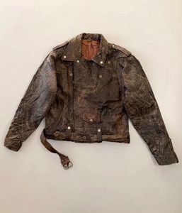 Vintage Brown Leather Biker Jacket