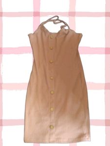 Single Strap Button Bodycon Dress