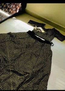 gold n black Lehenga