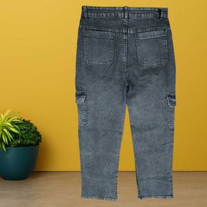 Women Gray Cargo Jeans Size 28 (O-30)