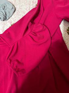 Pink Puff Sleeve Dress