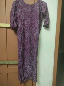Elegant Purple Bandhani Kurta