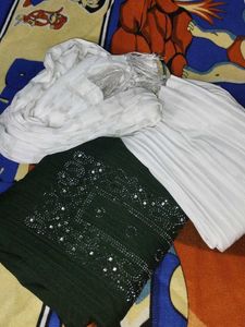 GREEN KURTHA PLAZA SET
