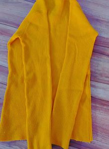 Mustard Yellow Woollen Top For Women