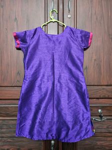 Cute Purple Embroidered short Kurti
