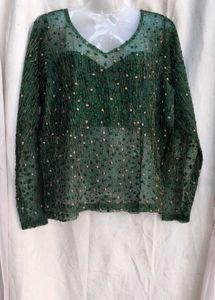 I. Green Embellished Top