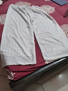 White Chikankari Plazo