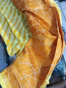 Yellow Striped Saree