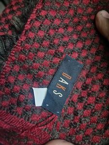 Burgundy &amp; Black Checked Scarf 1