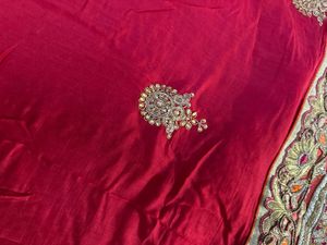 Red Heavy Blouse And Saree