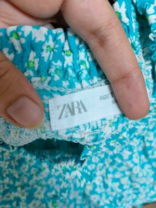 ZARA Off Shoulder Crop Top and Shorts Co-ords