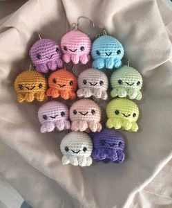 Cute Handmade Crocheted Octopus Keychain