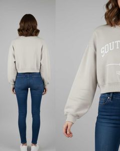 Beige 'South Korea' Cropped Sweatshirt