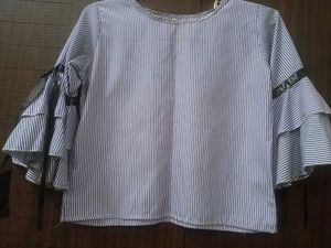 Striped Bell Sleeve Blouse