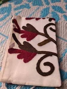 Embroidered Floral Pouch