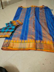 Blue Silk Saree with Blouse Piece