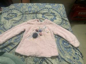 Pink Fuzzy Floral Sweater