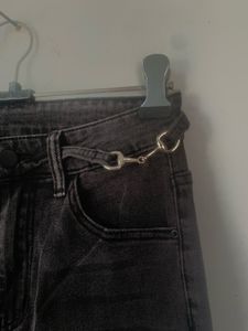 Charcoal Gray Flare Jeans
